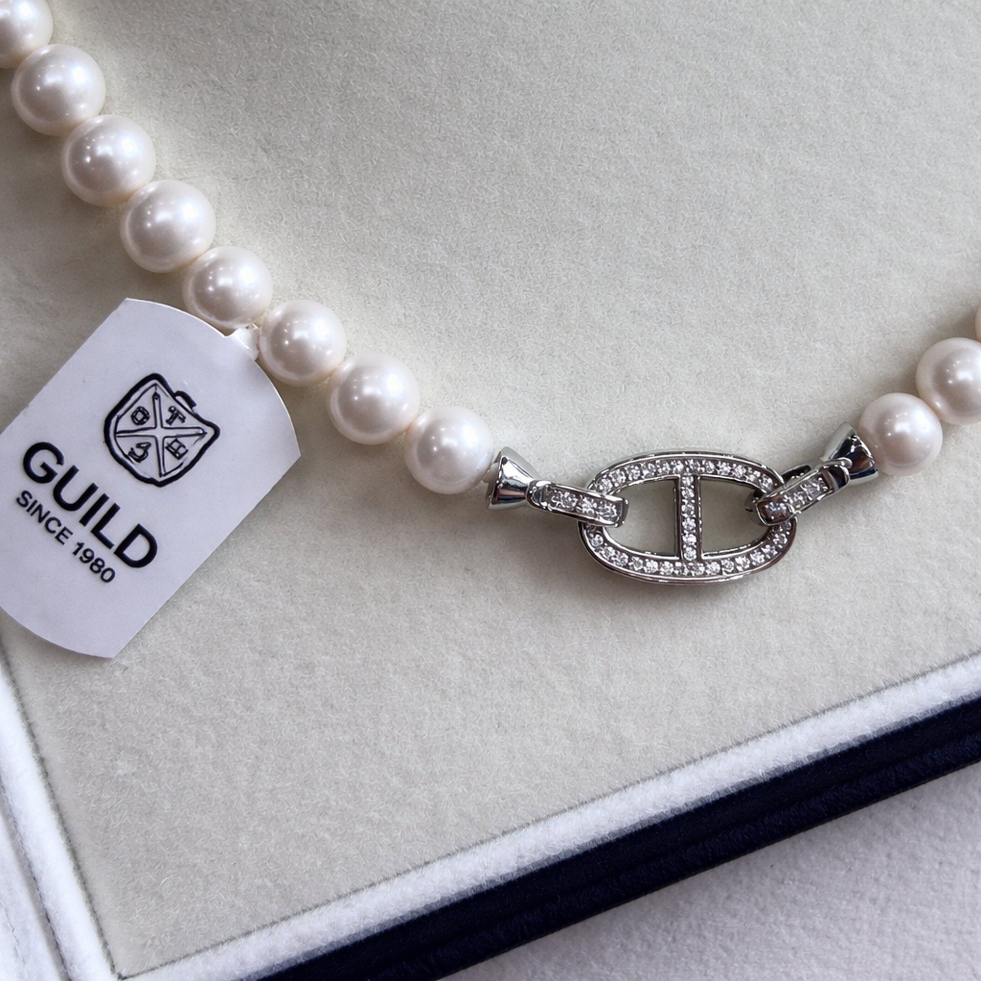 7–8mm Guild Four-Star,Natural Freshwater Pearl Necklace | S925 Sterling Silver Nose Clasp, Warm White Luster,18 Inch