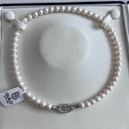 7–8mm Guild Four-Star,Natural Freshwater Pearl Necklace | S925 Sterling Silver Nose Clasp, Warm White Luster,18 Inch