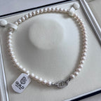 7–8mm Guild Four-Star,Natural Freshwater Pearl Necklace | S925 Sterling Silver Nose Clasp, Warm White Luster,18 Inch