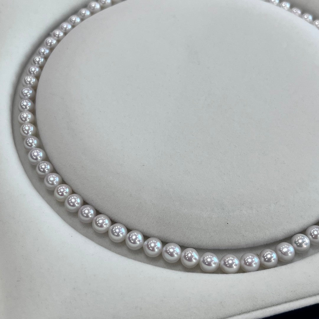 6–7mm High-Luster AK Freshwater Pearl Necklace | S925 Sterling Silver, 18 Inch