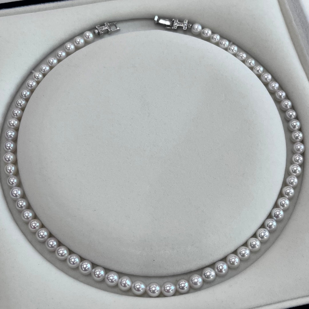 6–7mm High-Luster AK Freshwater Pearl Necklace | S925 Sterling Silver, 18 Inch