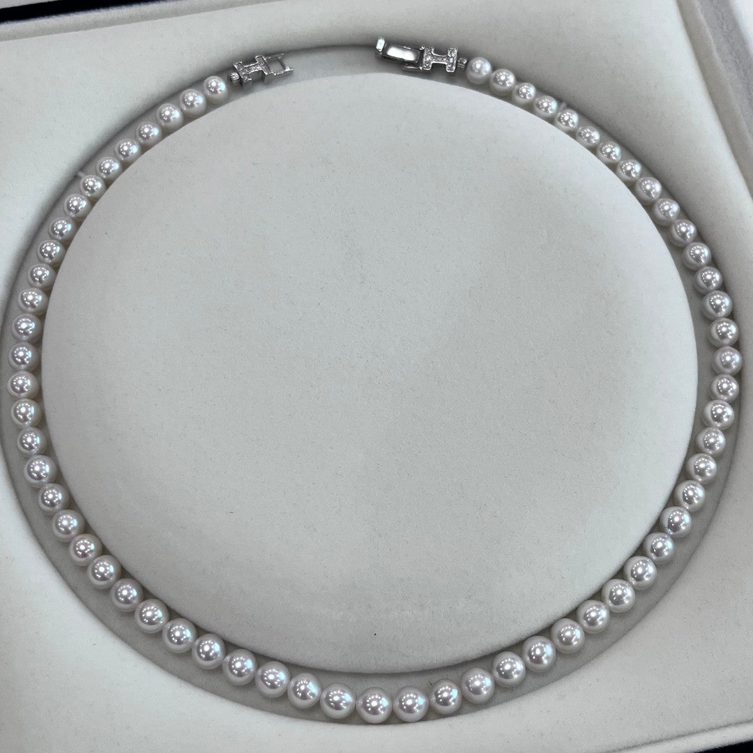 6–7mm High-Luster AK Freshwater Pearl Necklace | S925 Sterling Silver, 18 Inch