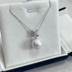 VÉRA LUSTRE 13-14mm Edison Freshwater Pearl Pendant Necklace in Saio White, S925 Sterling Silver