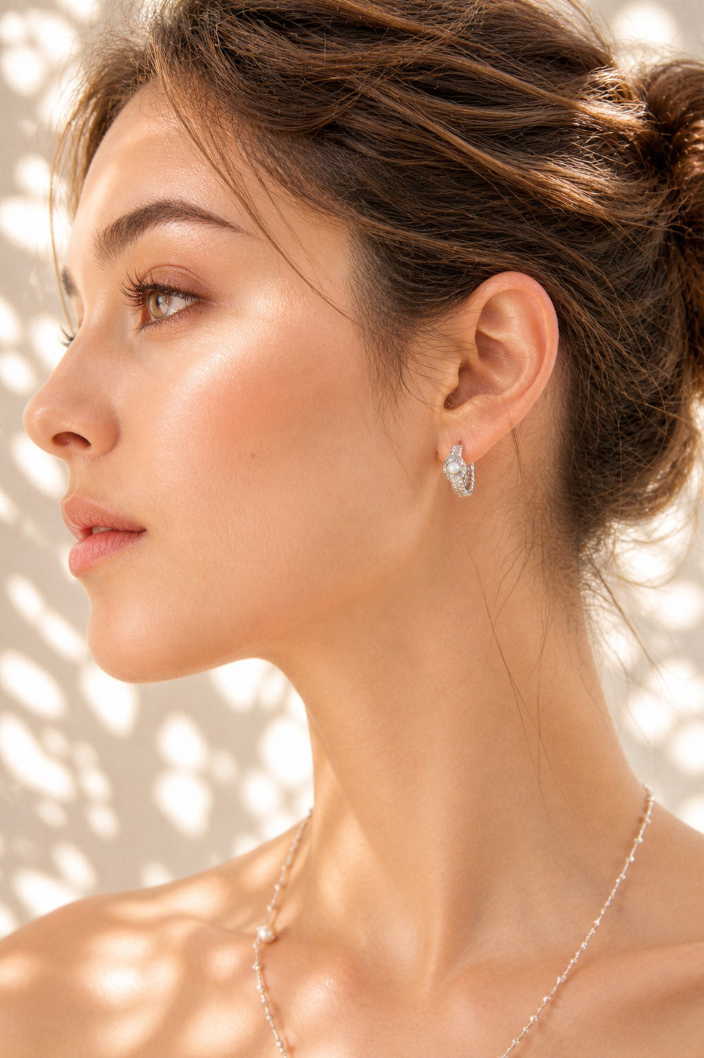 A close-up showing the silver-on-silver styling, demonstrating how the cool tones create a chic, contemporary "ice" aesthetic for daily wear.